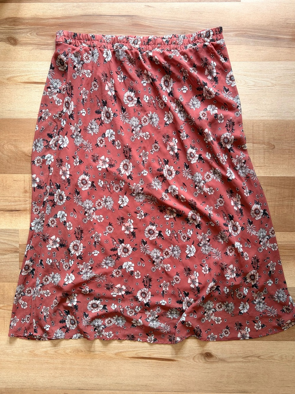 Floral Print Women's Plus Maxi Skirt